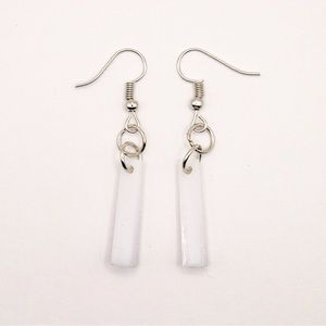 Geometrical White Resin Earrings 1/2” inch Dangle